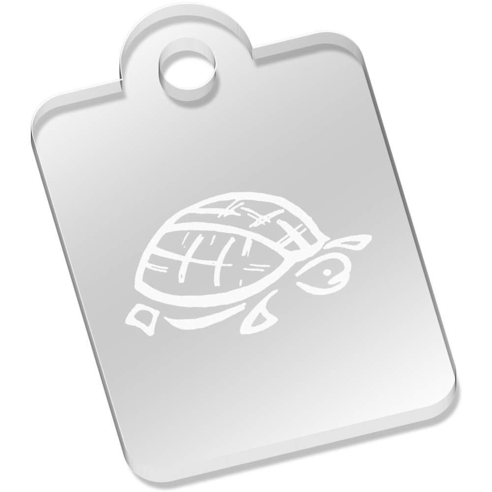'Tortoise' Laser-Engraved Clear Acrylic Keyring / Keychain (AK003334)