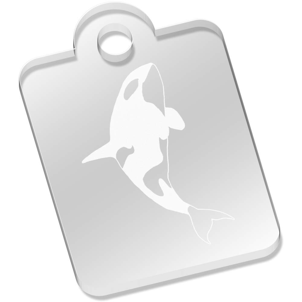 'Killer Whale' Laser-Engraved Clear Acrylic Keyring / Keychain / Key Fob / Bag Tag (AK00002264)