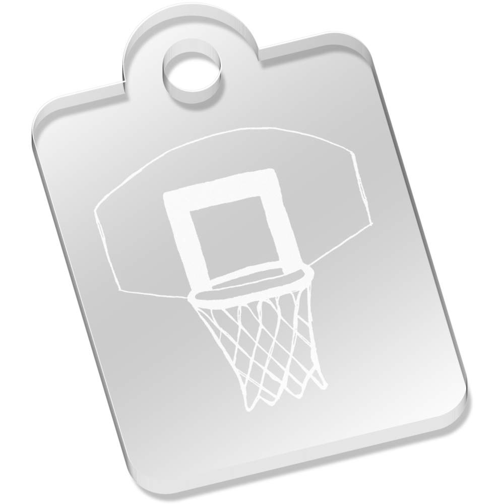 'Basketball Net' Laser-Engraved Clear Acrylic Keyring / Keychain (AK003789)