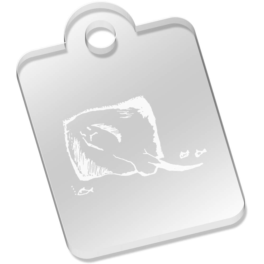 'Stingray' Laser-Engraved Clear Acrylic Keyring / Keychain / Key Fob / Bag Tag (AK00004140)