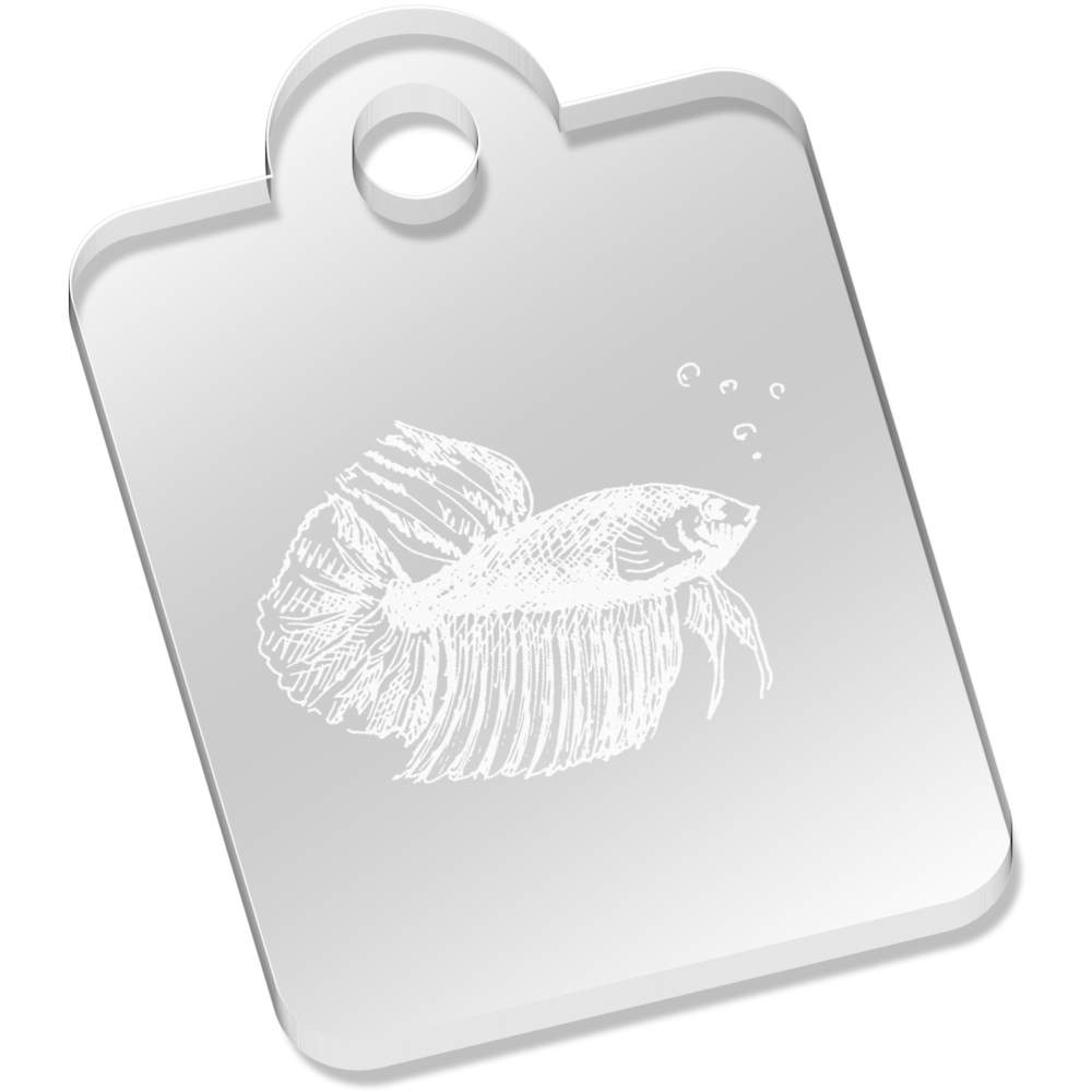 'Tropical Fish' Laser-Engraved Clear Acrylic Keyring / Keychain / Key Fob / Bag Tag (AK00004326)
