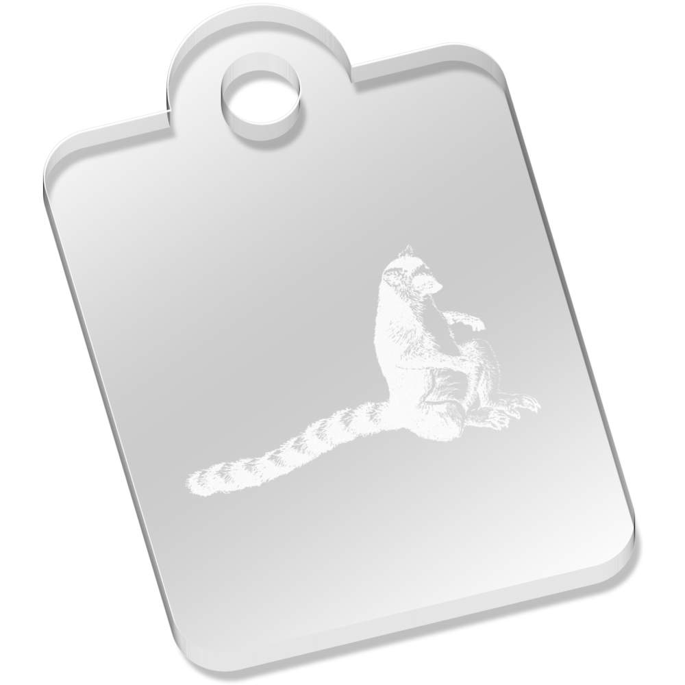 'Ring Tailed Lemur' Laser-Engraved Clear Acrylic Keyring / Keychain (AK006717)
