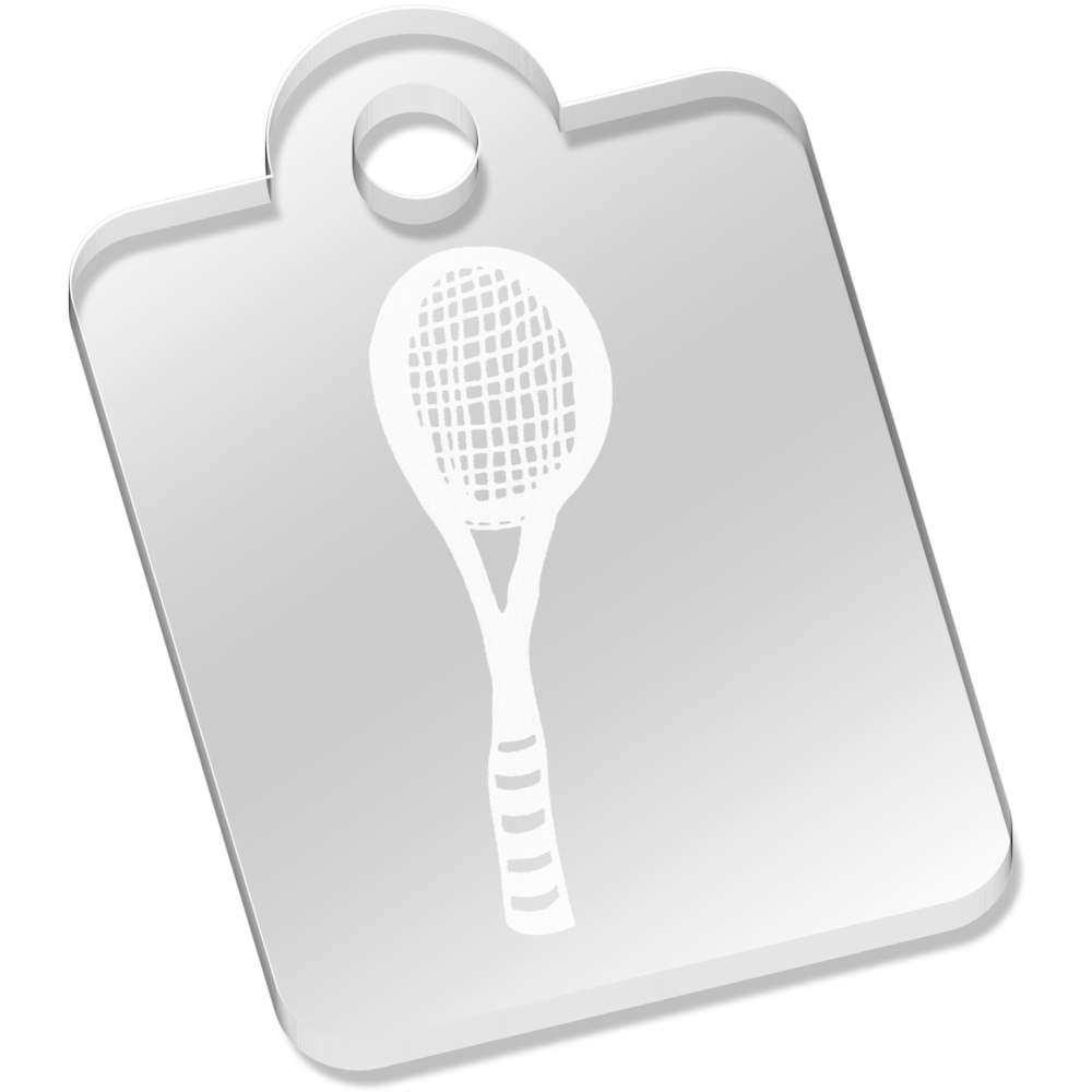 'Tennis Racket' Laser-Engraved Clear Acrylic Keyring / Keychain (AK007783)