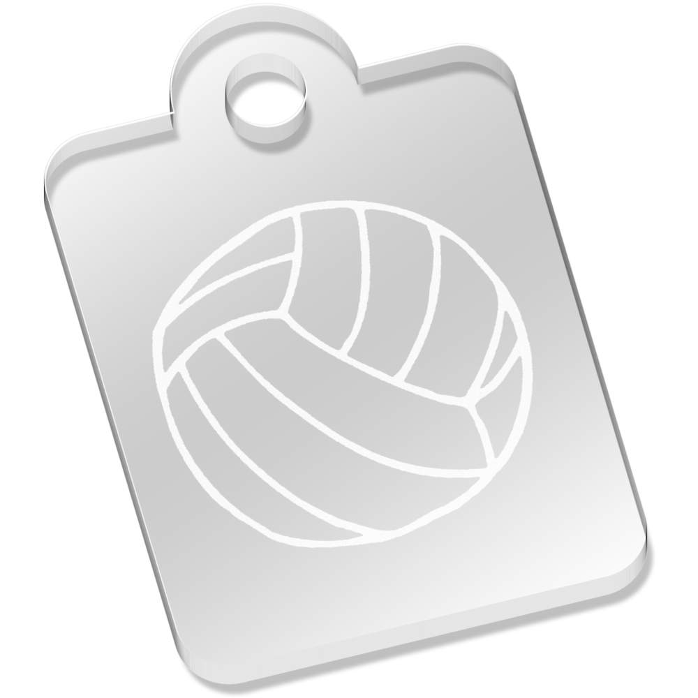 'Volleyball' Laser-Engraved Clear Acrylic Keyring / Keychain (AK007787)