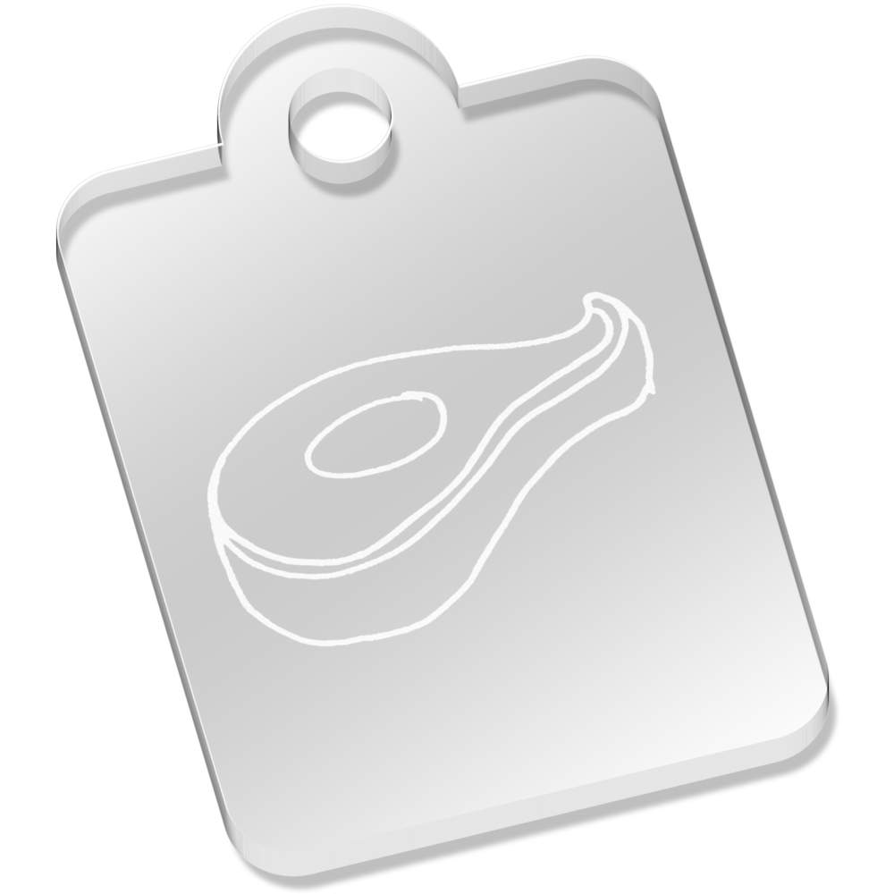 'Steak Meat' Laser-Engraved Clear Acrylic Keyring / Keychain (AK009797)