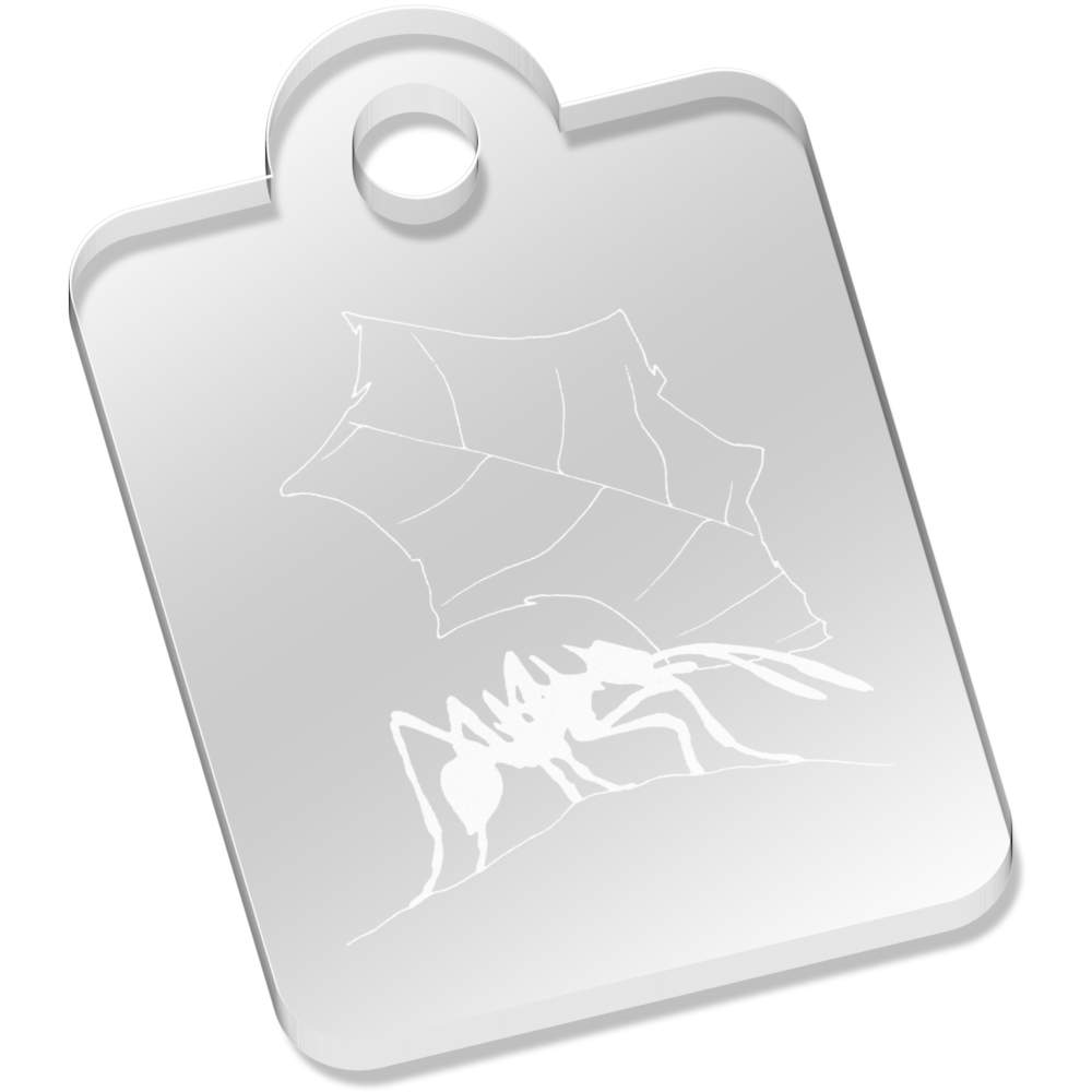 'Ant Carrying A Leaf' Laser-Engraved Clear Acrylic Keyring / Keychain (AK010736)