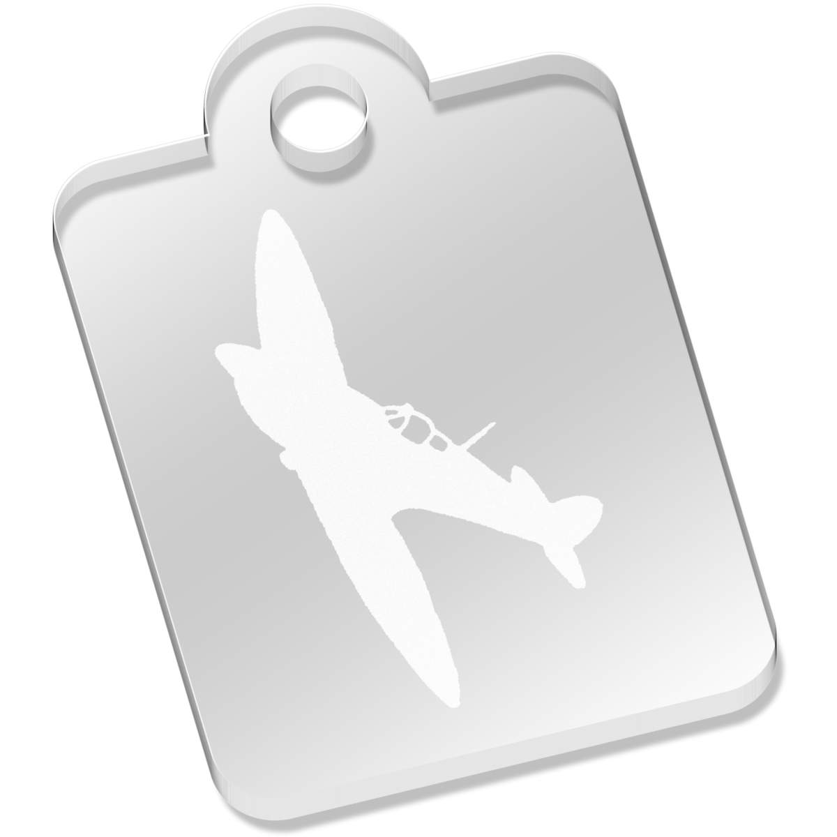 'Spitfire Plane' Laser-Engraved Clear Acrylic Keyring / Keychain (AK010836)