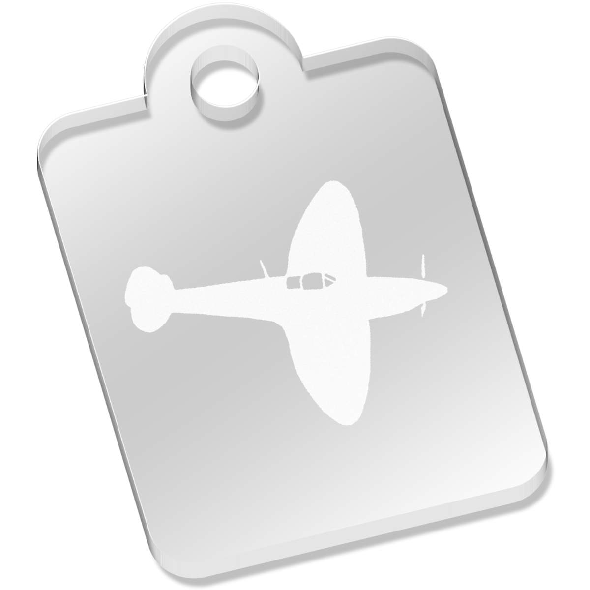 'Spitfire Plane' Laser-Engraved Clear Acrylic Keyring / Keychain / Key Fob / Bag Tag (AK00007542)