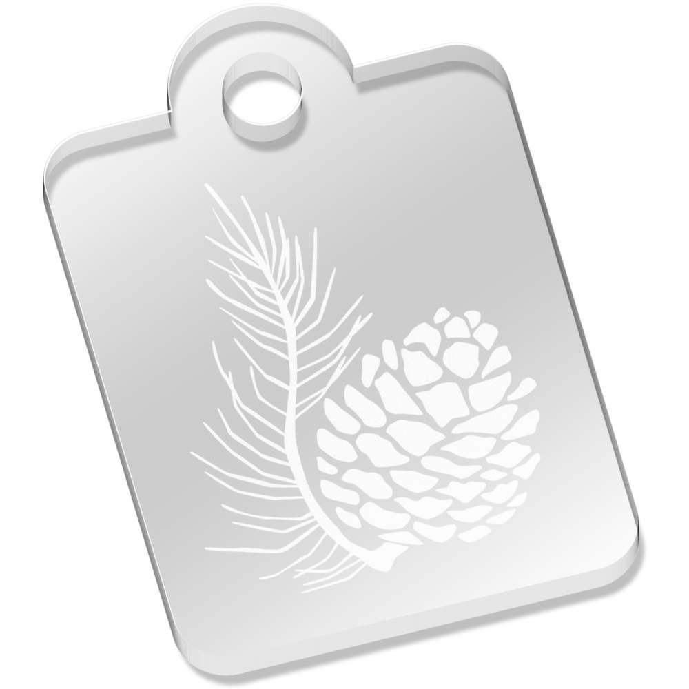 'Pine Cone' Laser-Engraved Clear Acrylic Keyring / Keychain / Key Fob / Bag Tag (AK00024463)