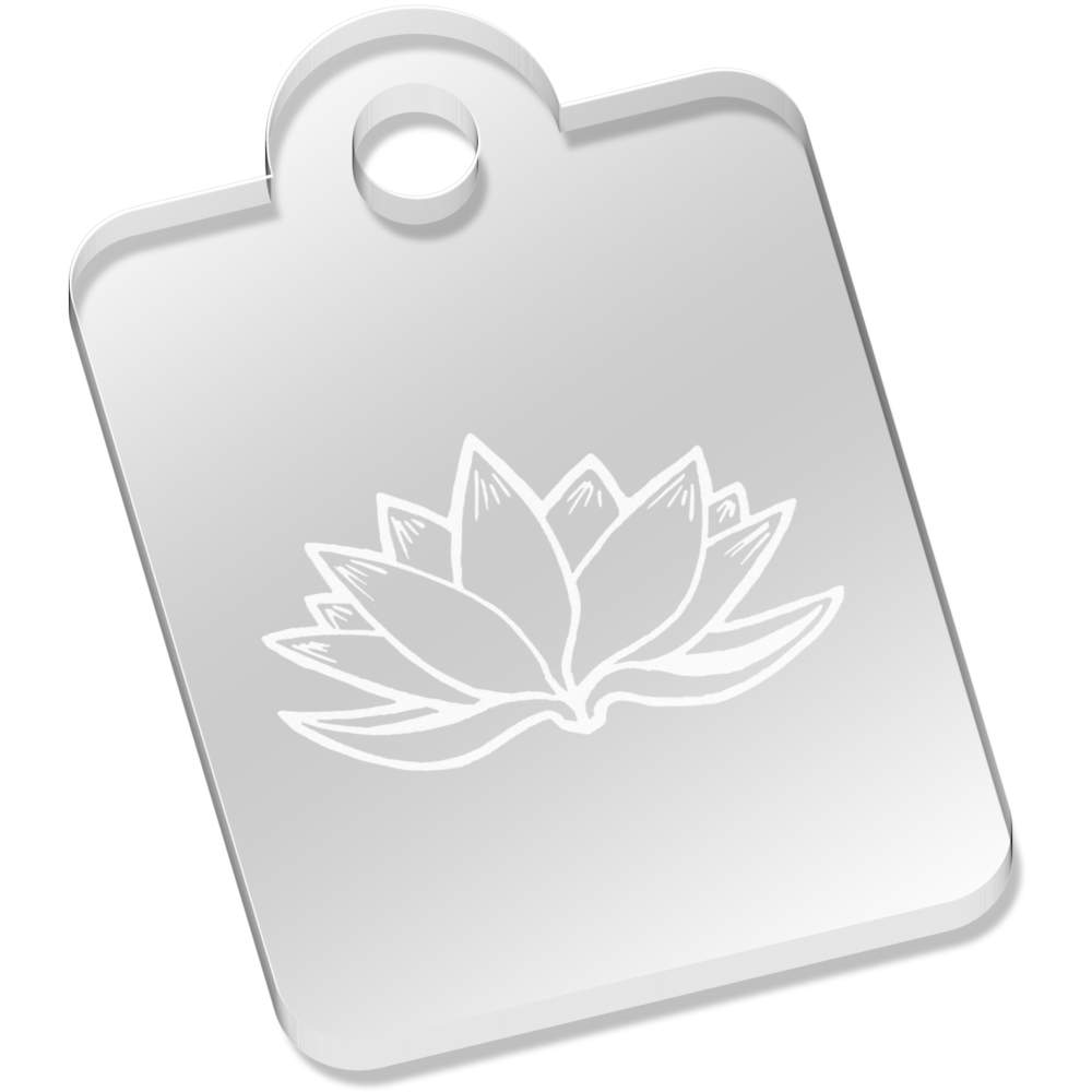 'Lotus Flower' Laser-Engraved Clear Acrylic Keyring / Keychain (AK013941)