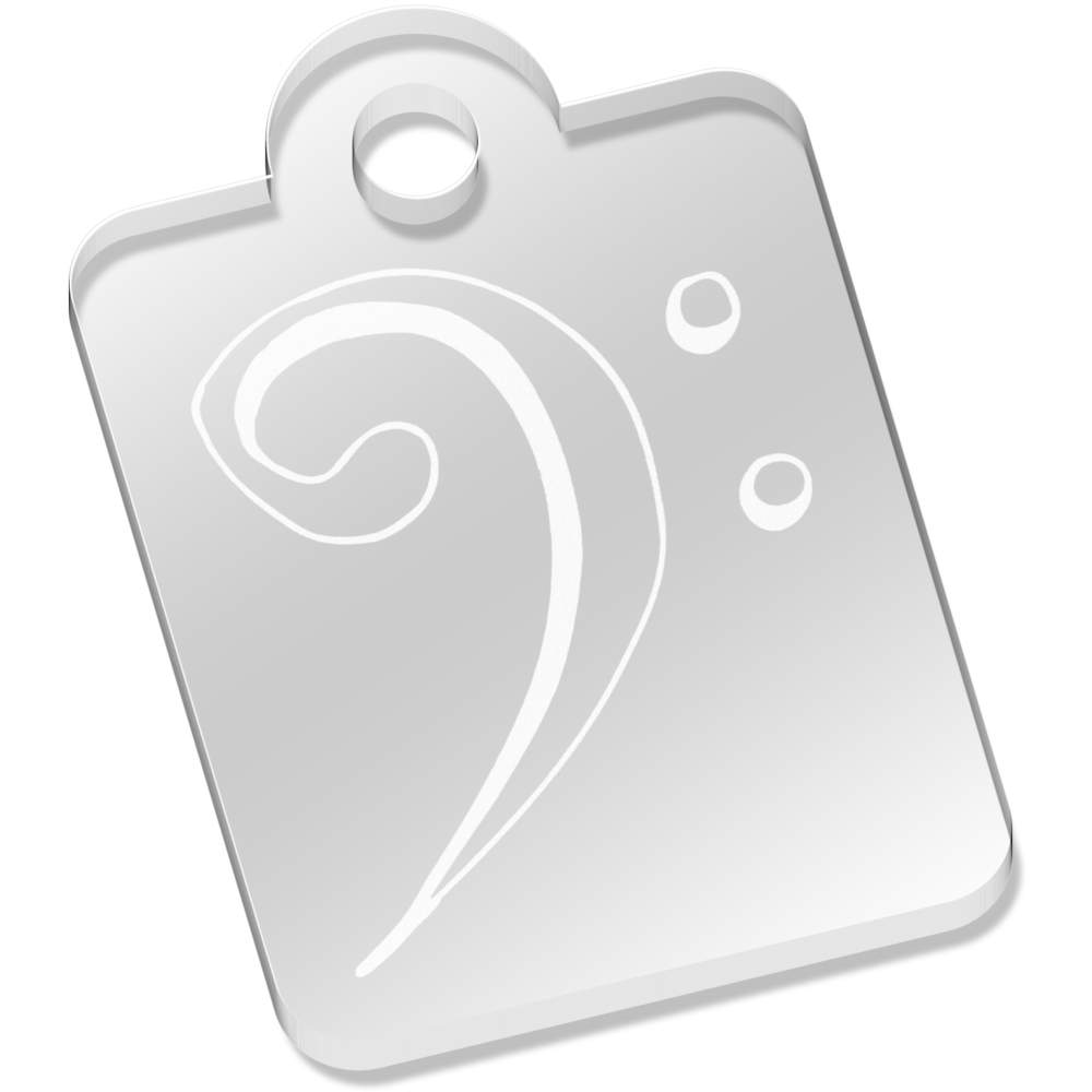 'Bass Clef' Laser-Engraved Clear Acrylic Keyring / Keychain (AK013986)