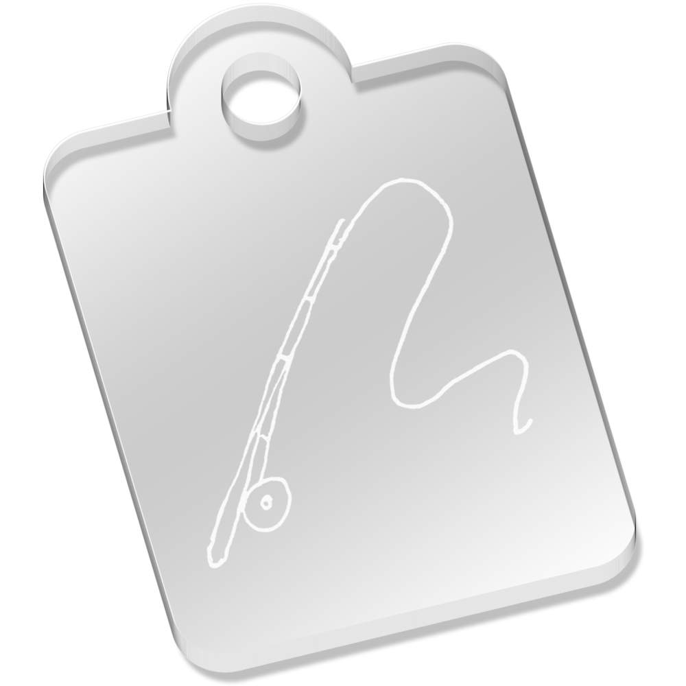 'Fishing Rod' Laser-Engraved Clear Acrylic Keyring / Keychain (AK014056)