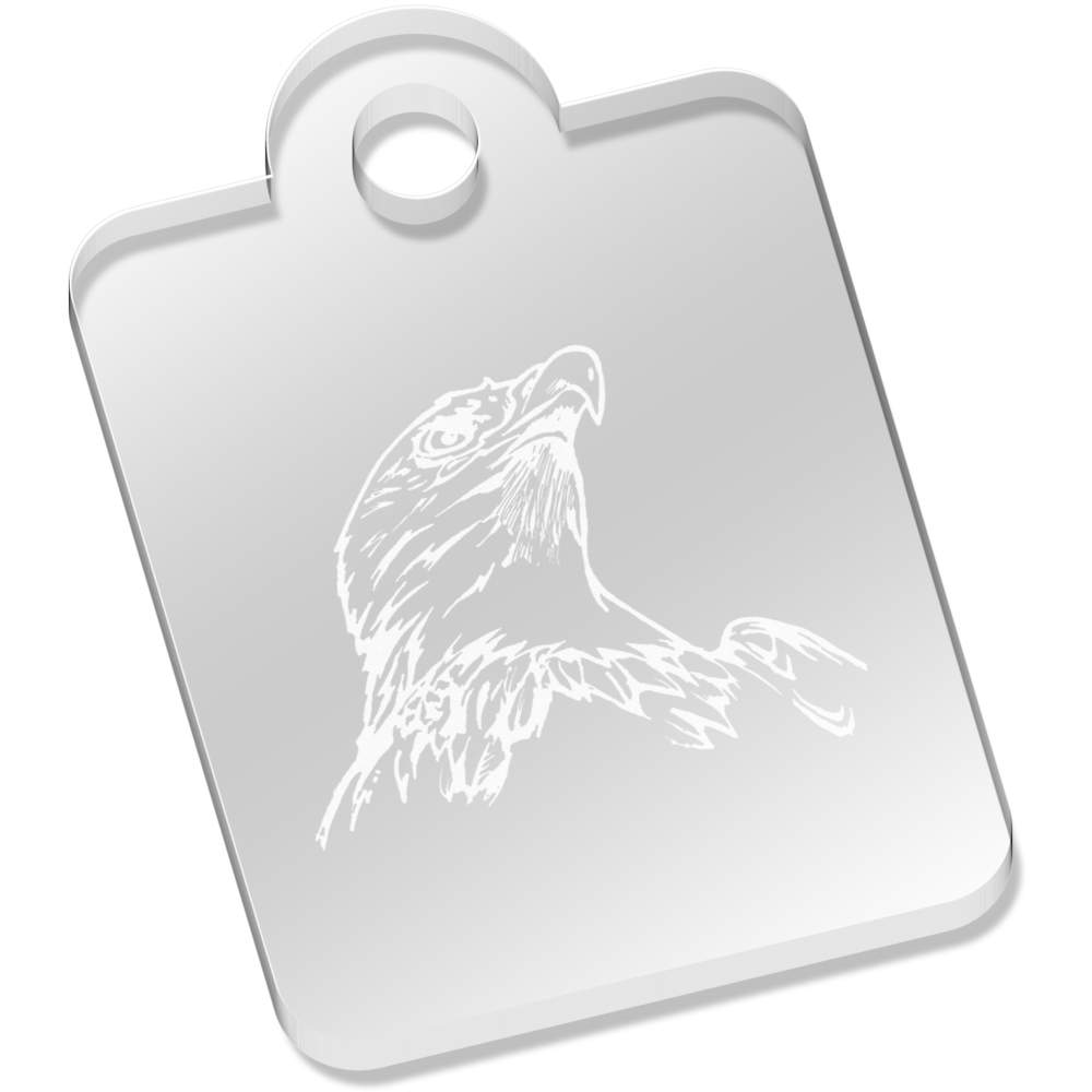 'Majestic Eagle' Laser-Engraved Clear Acrylic Keyring / Keychain (AK014332)