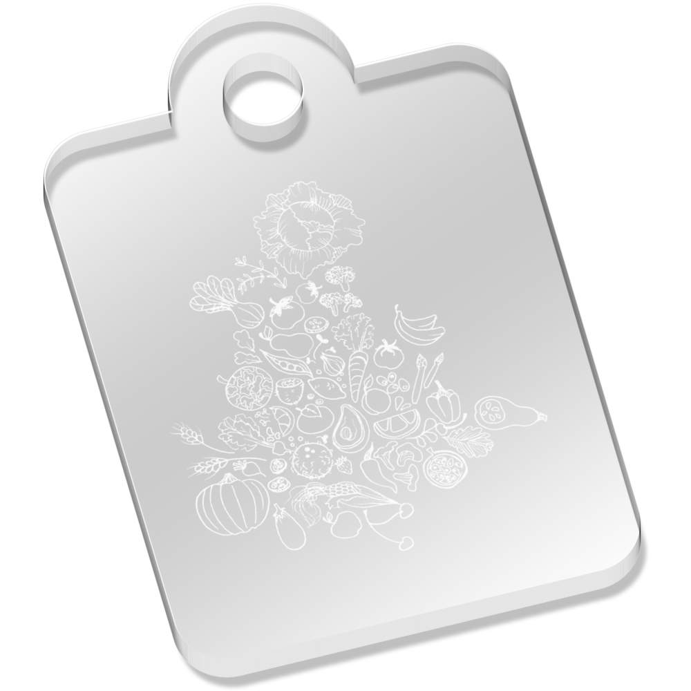 'Fruits & Vegetables' Clear Acrylic Keyrings (AK014553)