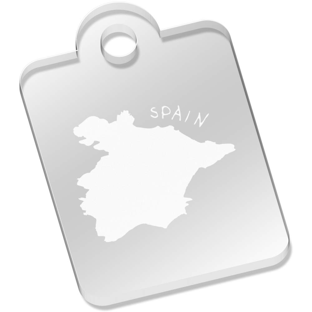 'Spain Country' Laser-Engraved Clear Acrylic Keyring / Keychain (AK014596)