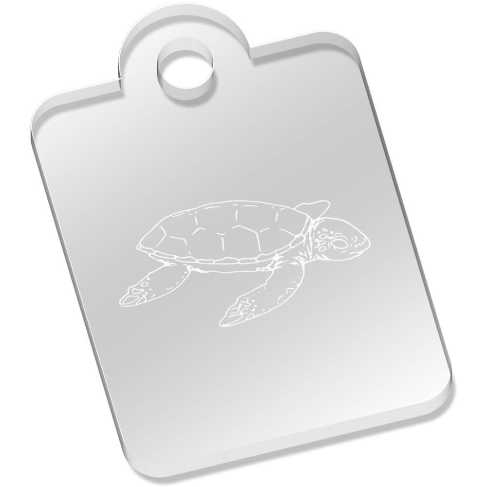 'Sea Turtle' Laser-Engraved Clear Acrylic Keyring / Keychain / Key Fob / Bag Tag (AK00034291)