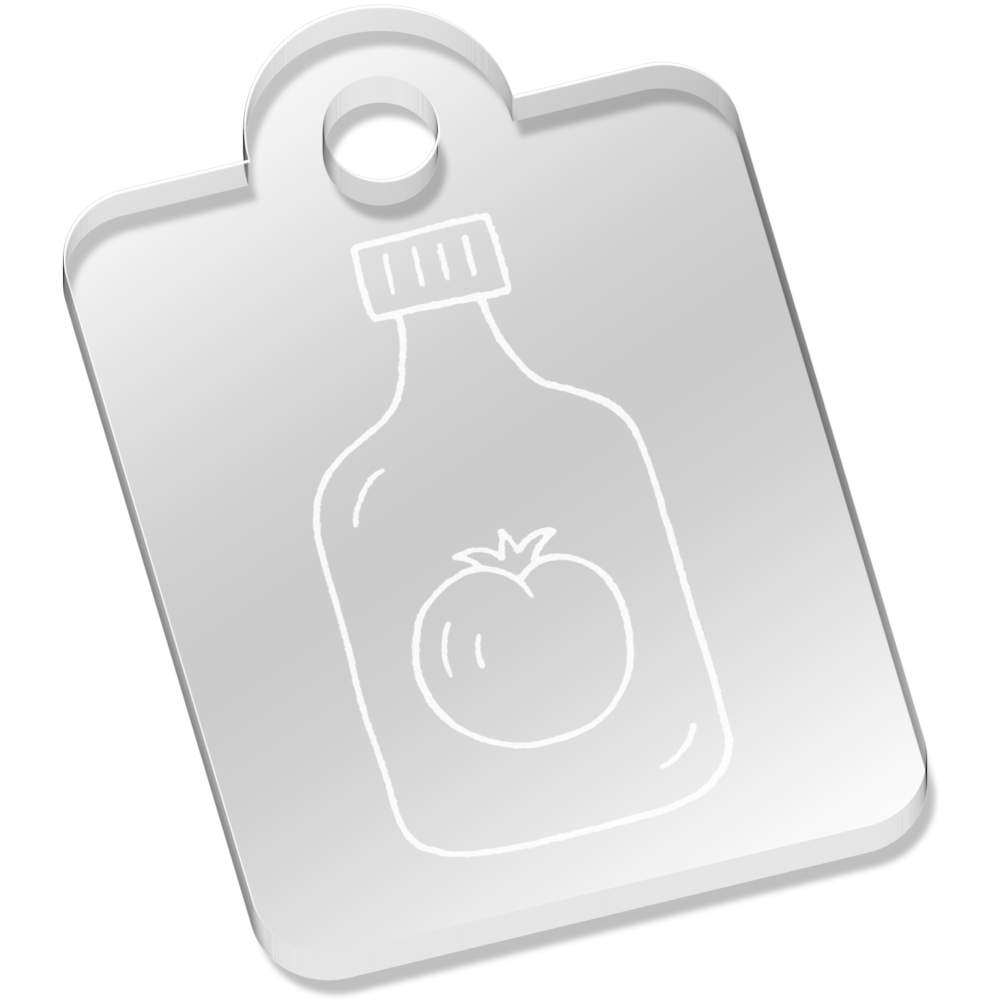'Ketchup Bottle' Laser-Engraved Clear Acrylic Keyring / Keychain / Key Fob / Bag Tag (AK00035032)