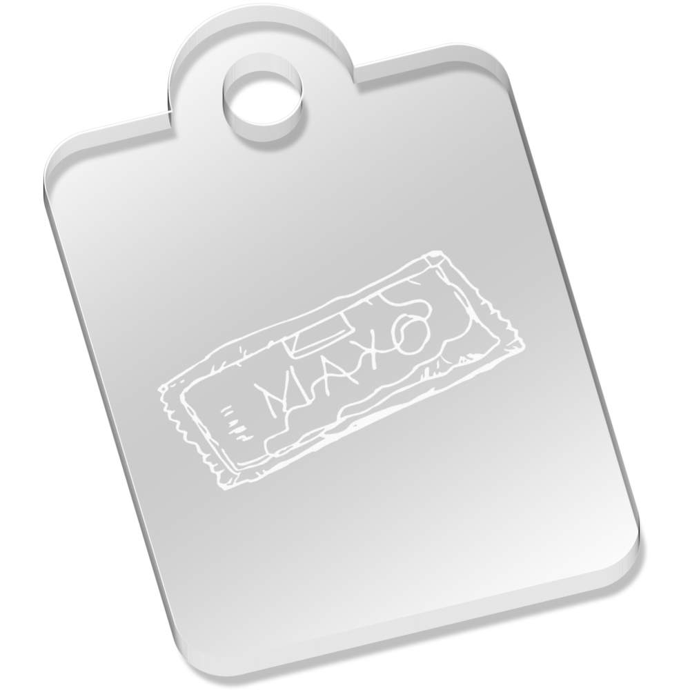 'Mayonnaise Sachet' Laser-Engraved Clear Acrylic Keyring / Keychain (AK015454)