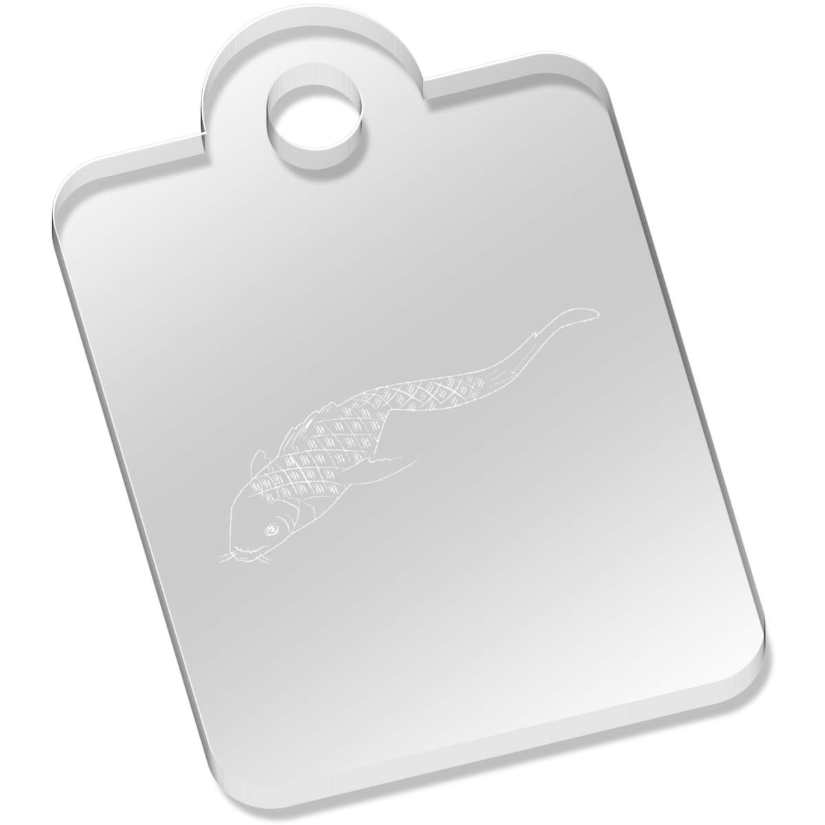 'Carp Fish' Laser-Engraved Clear Acrylic Keyring / Keychain / Key Fob / Bag Tag (AK00038002)