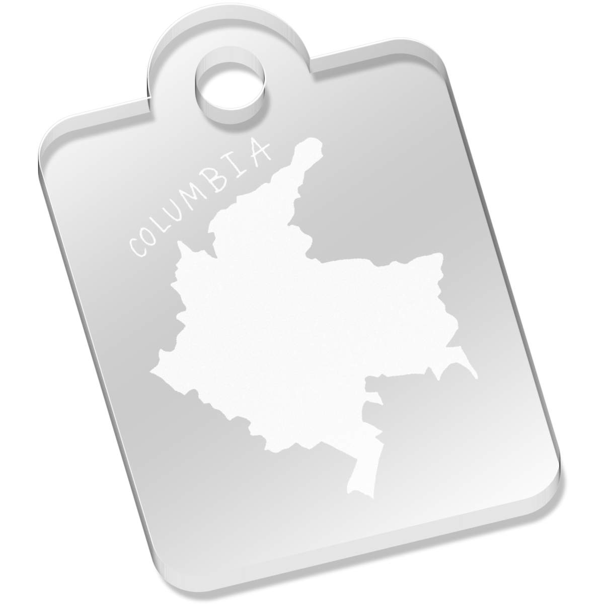 'Columbia Country' Laser-Engraved Clear Acrylic Keyring / Keychain / Key Fob / Bag Tag (AK00039571)