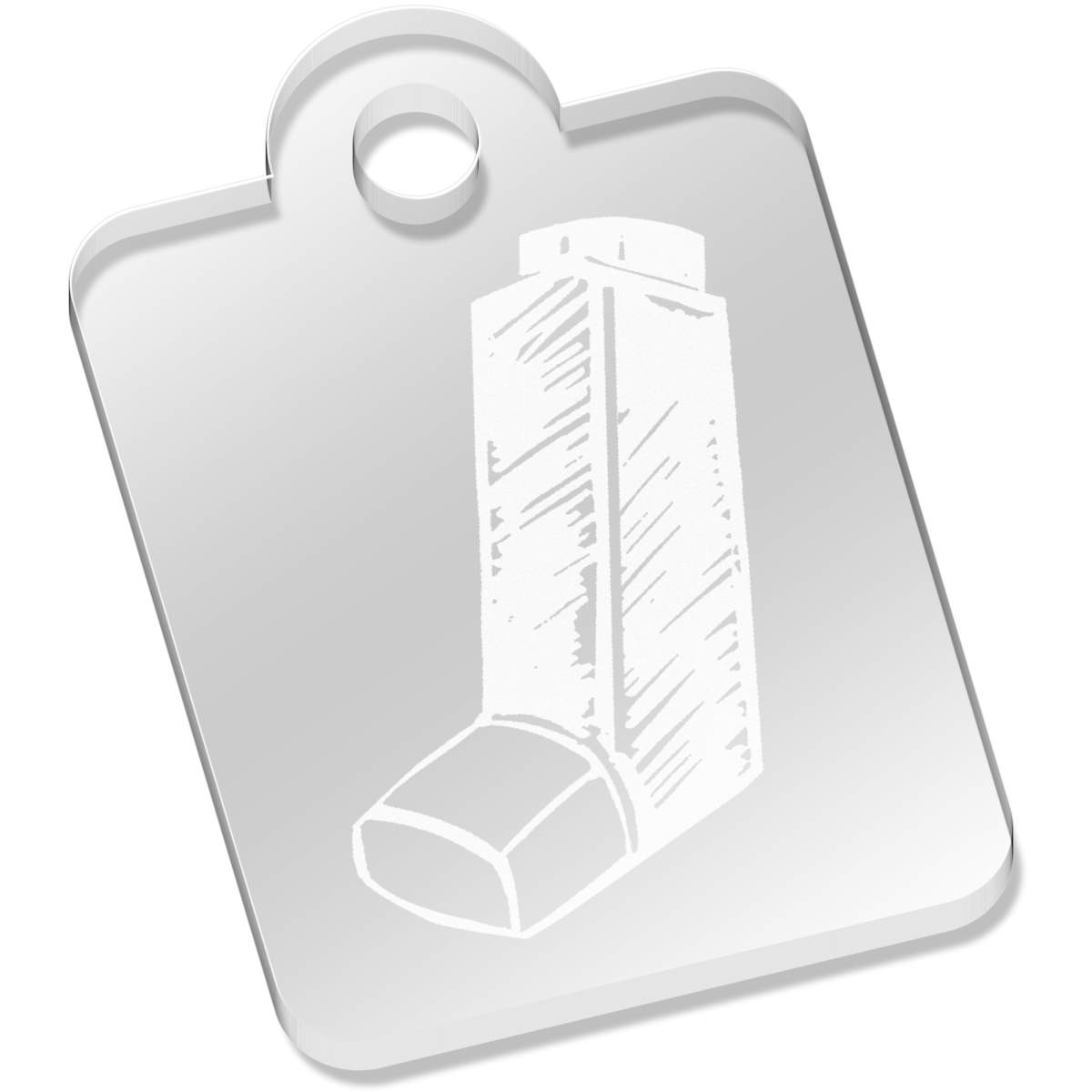 'Medical Inhaler' Laser-Engraved Clear Acrylic Keyring / Keychain (AK017144)