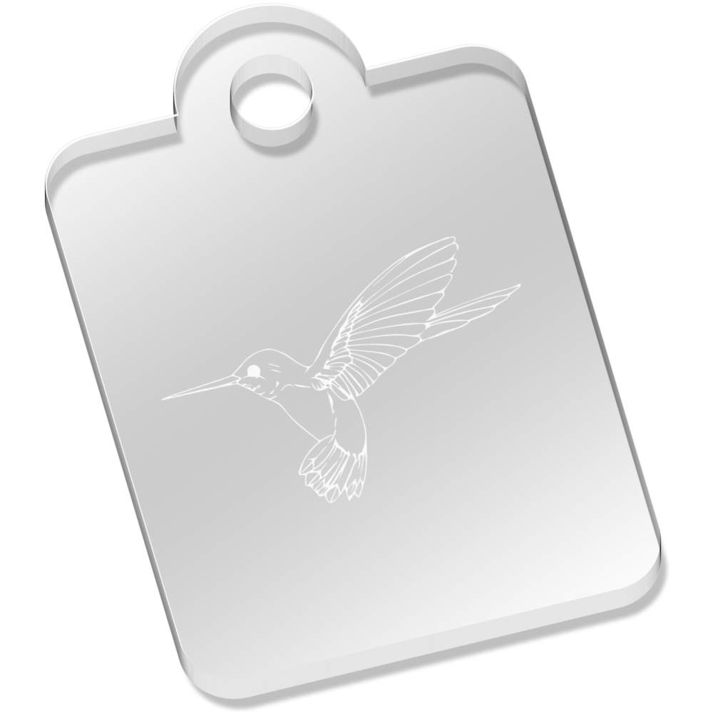 'Hummingbird' Laser-Engraved Clear Acrylic Keyring / Keychain / Key Fob / Bag Tag (AK00040951)