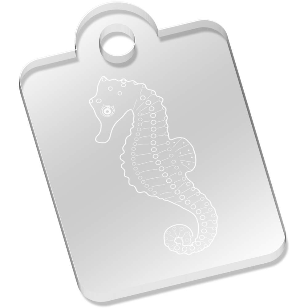 'Seahorse' Laser-Engraved Clear Acrylic Keyring / Keychain / Key Fob / Bag Tag (AK00041218)