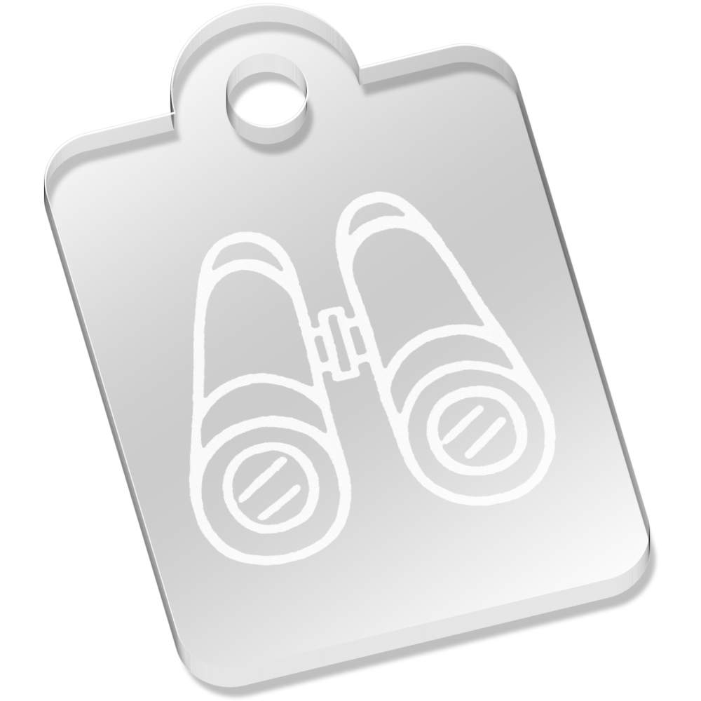 'Binoculars' Laser-Engraved Clear Acrylic Keyring / Keychain / Key Fob / Bag Tag (AK00041299)