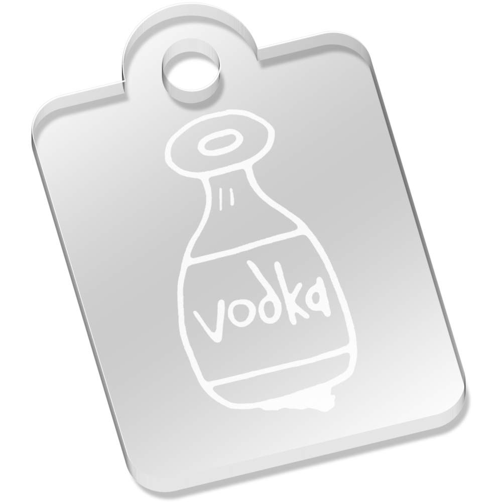 'Vodka Bottle' Laser-Engraved Clear Acrylic Keyring / Keychain (AK017872)
