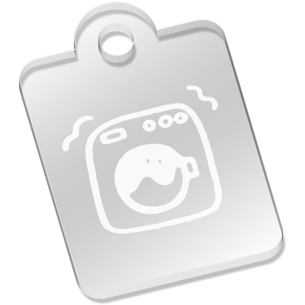 'Washing Machine' Laser-Engraved Clear Acrylic Keyring / Keychain / Key Fob / Bag Tag (AK00043702)