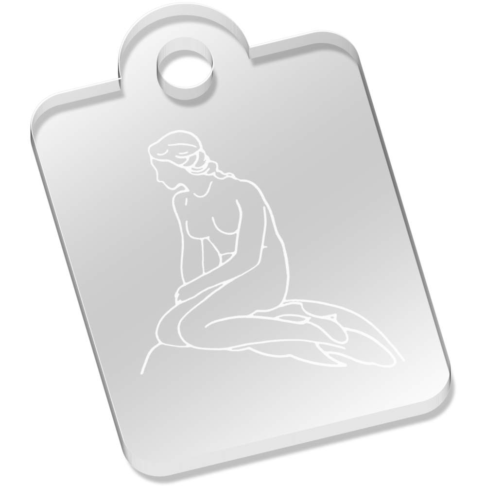 'Beautiful Mermaid' Laser-Engraved Clear Acrylic Keyring / Keychain / Key Fob / Bag Tag (AK00043804)