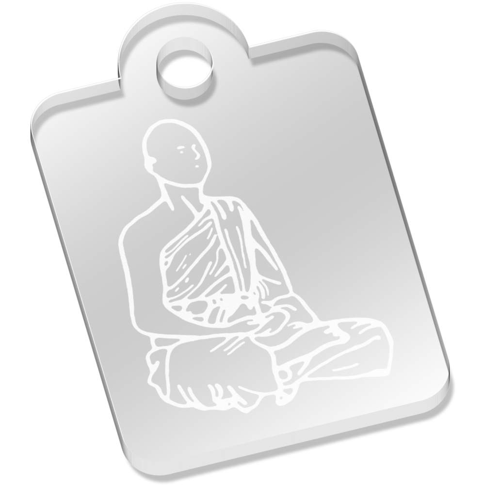 'Buddhist Monk' Laser-Engraved Clear Acrylic Keyring / Keychain / Key Fob / Bag Tag (AK00044488)