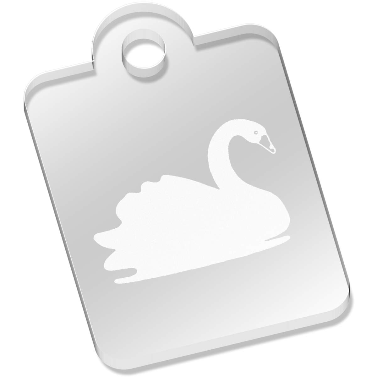 'Black Swan' Laser-Engraved Clear Acrylic Keyring / Keychain (AK019084)