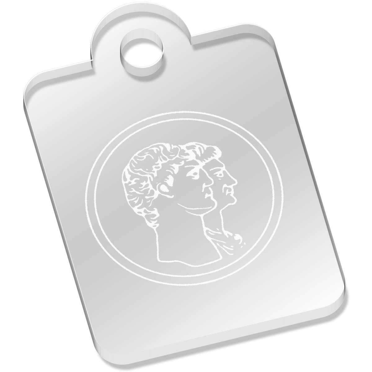 'Roman Coin' Laser-Engraved Clear Acrylic Keyring / Keychain (AK019231)
