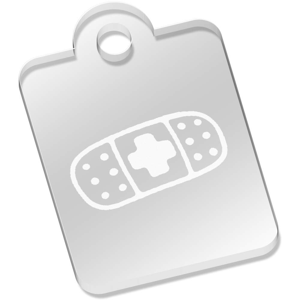 'Medical Plaster' Laser-Engraved Clear Acrylic Keyring / Keychain (AK019335)