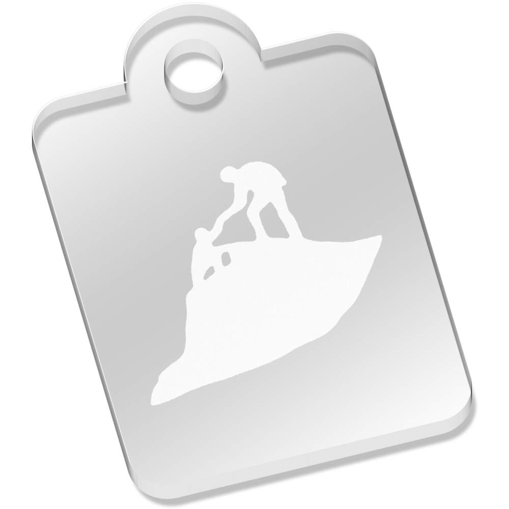 'Mountain Climbing' Laser-Engraved Clear Acrylic Keyring / Keychain (AK019383)