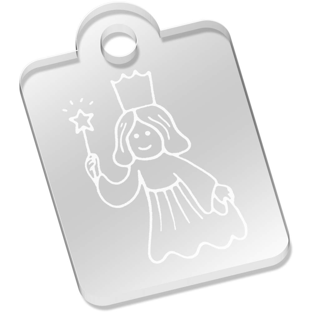 'Fairy Godmother' Laser-Engraved Clear Acrylic Keyring / Keychain (AK019443)
