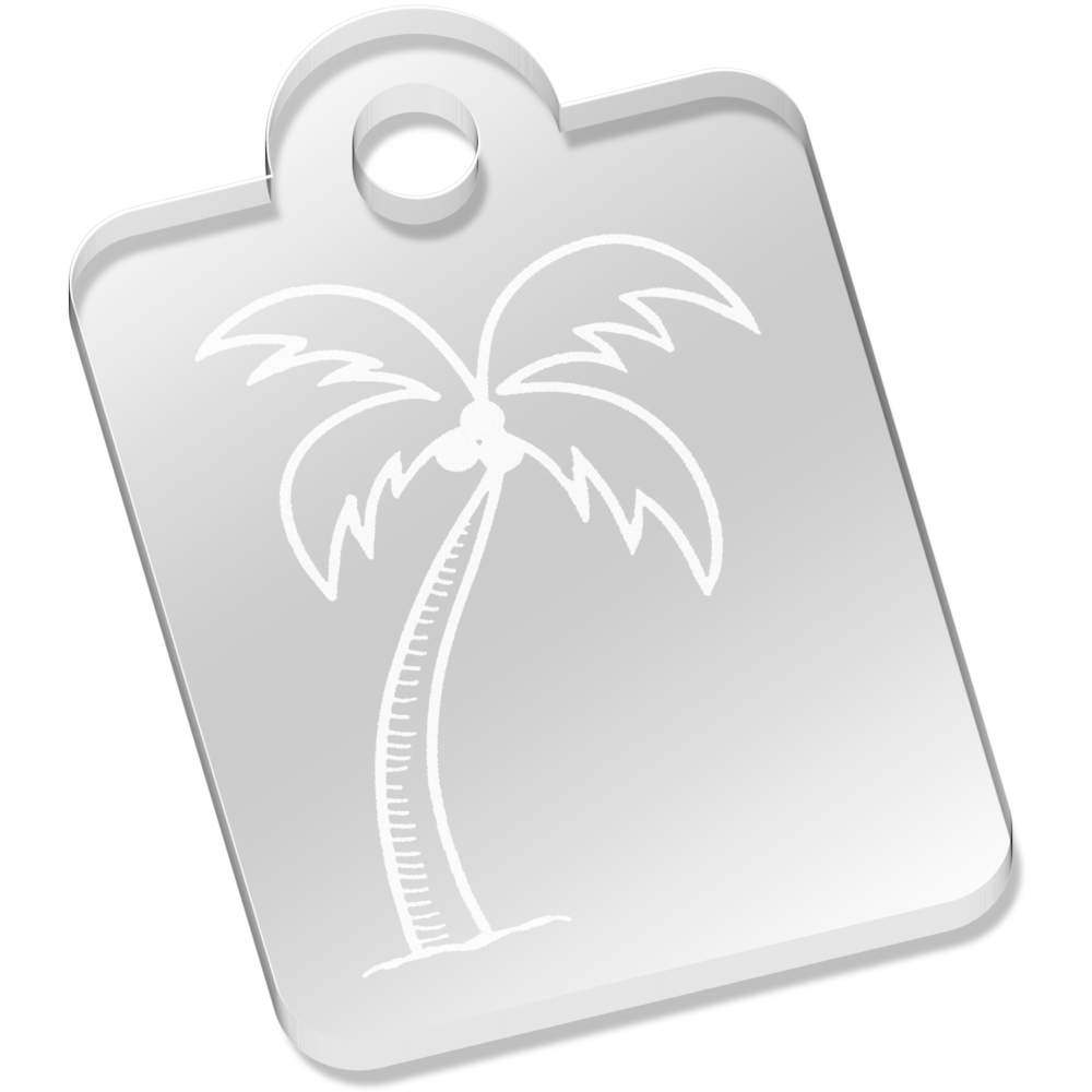'Palm Tree' Laser-Engraved Clear Acrylic Keyring / Keychain (AK019879)