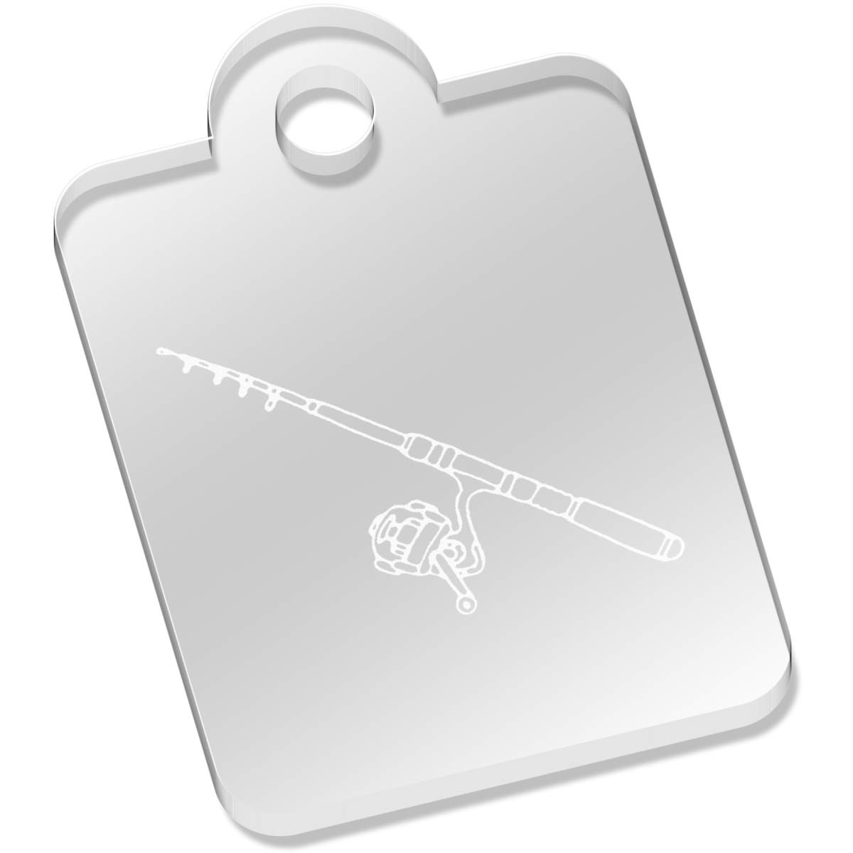 'Fishing Rod' Laser-Engraved Clear Acrylic Keyring / Keychain (AK019897)