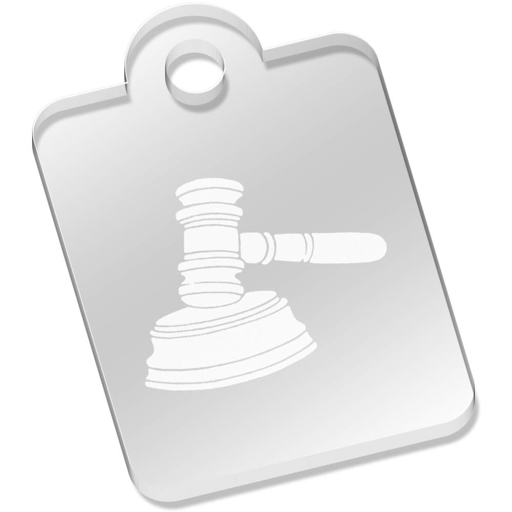 'Court Gavel' Laser-Engraved Clear Acrylic Keyring / Keychain (AK019942)