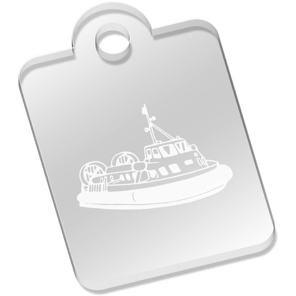 'Hovercraft Vehicle' Laser-Engraved Clear Acrylic Keyring / Keychain (AK020039)