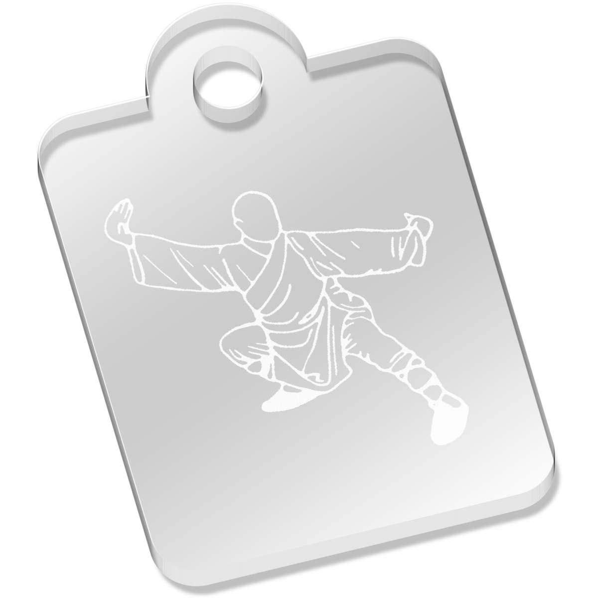 'Shaolin Monk' Laser-Engraved Clear Acrylic Keyring / Keychain (AK020757)
