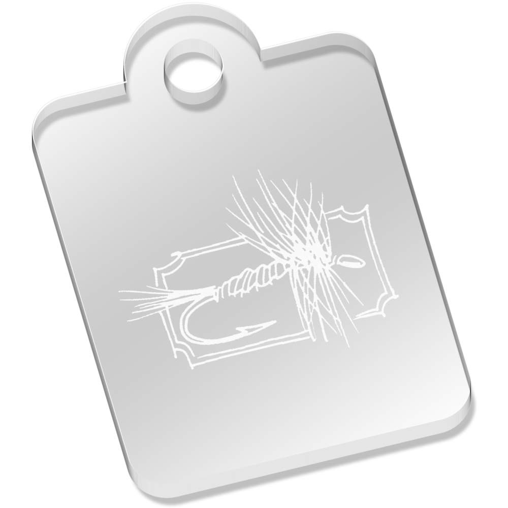 'Fishing Fly' Laser-Engraved Clear Acrylic Keyring / Keychain / Key Fob / Bag Tag (AK00051588)