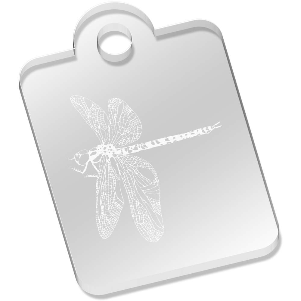 'Dragonfly' Laser-Engraved Clear Acrylic Keyring / Keychain (AK022080)
