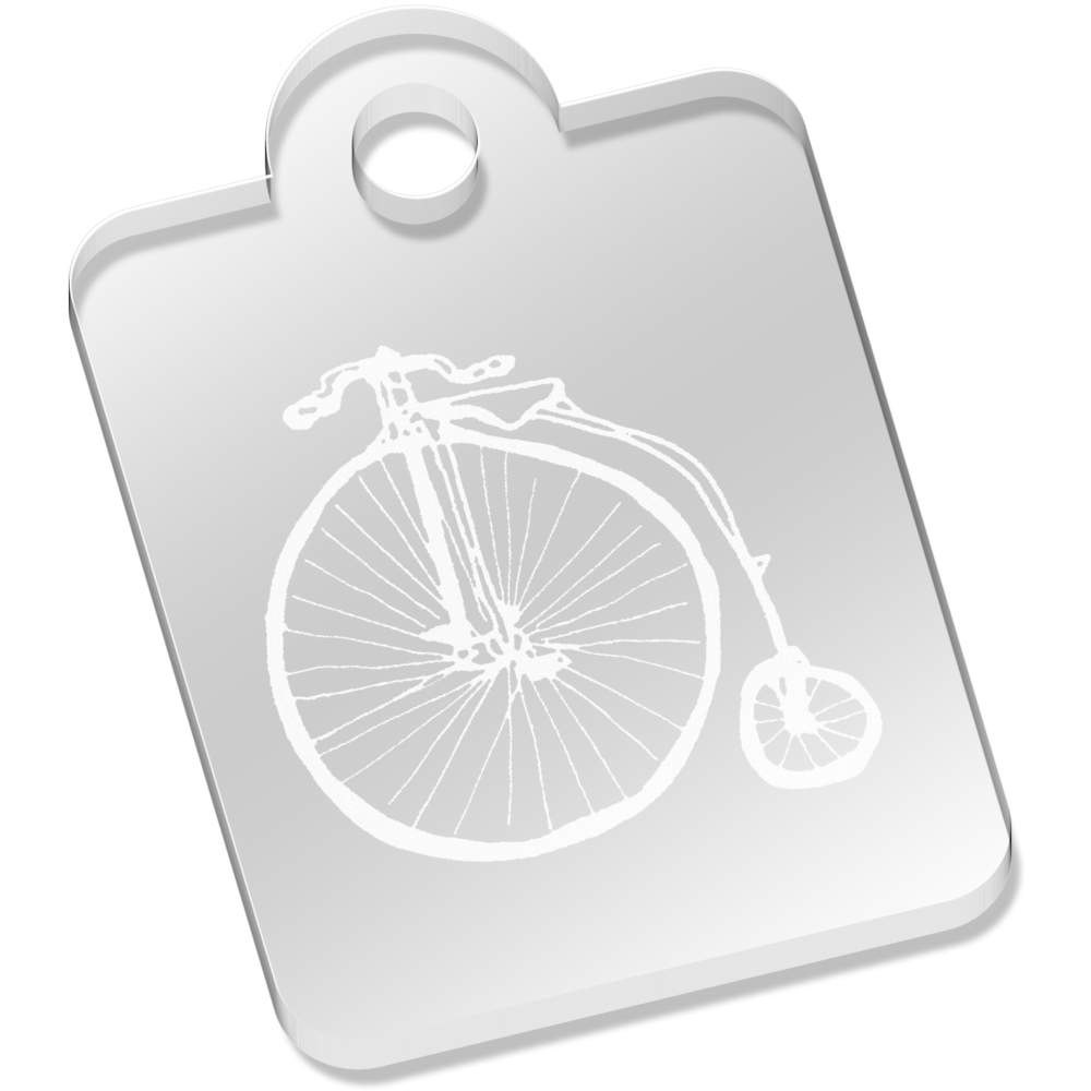 'Penny Farthing' Laser-Engraved Clear Acrylic Keyring / Keychain (AK022222)