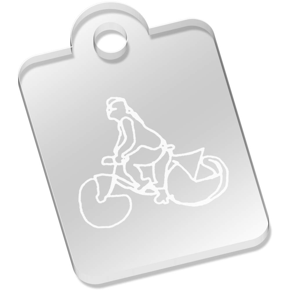 'Cyclist' Clear Acrylic Keyrings (AK022613)