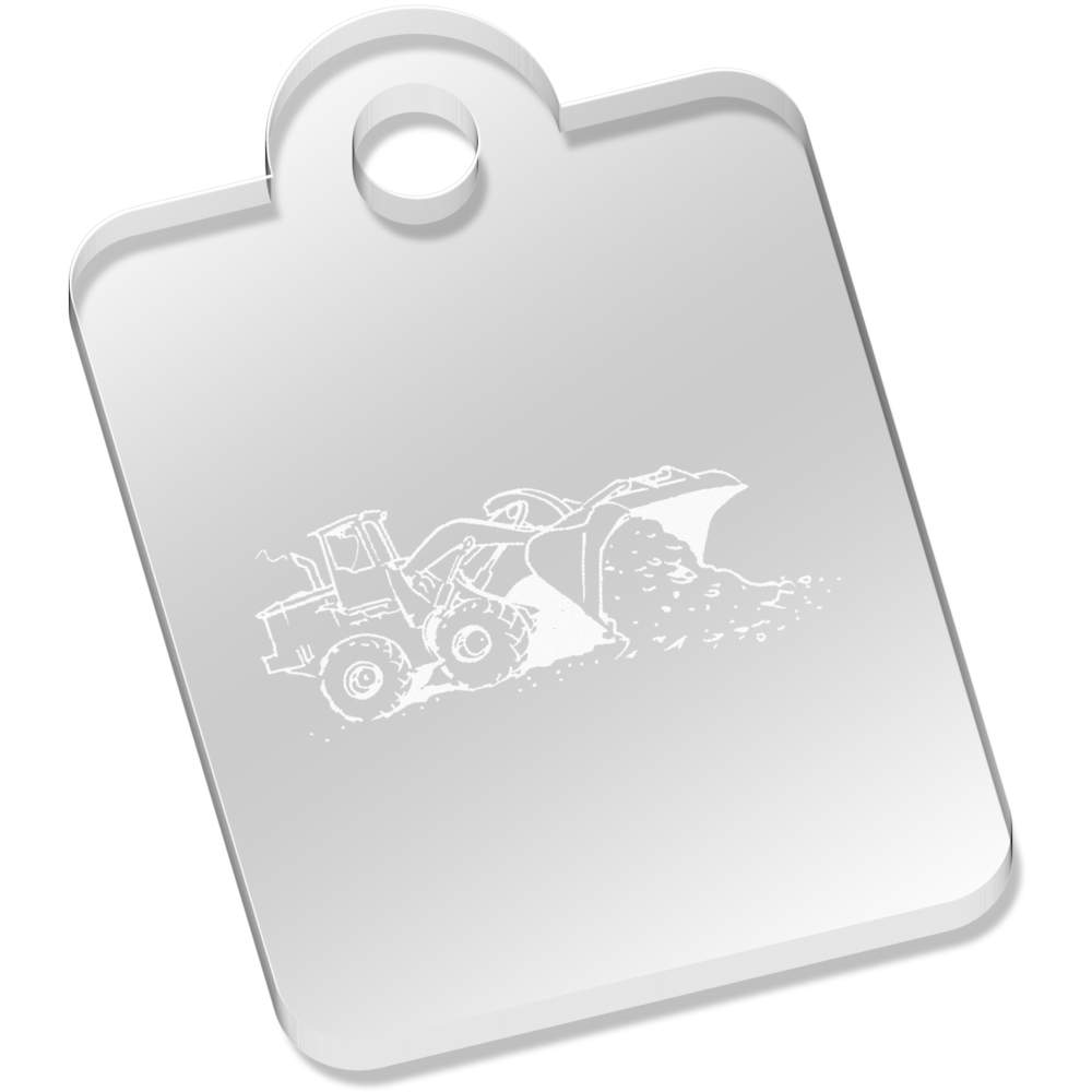 'Digger Unloading Dirt' Laser-Engraved Clear Acrylic Keyring / Keychain / Key Fob / Bag Tag (AK00056388)