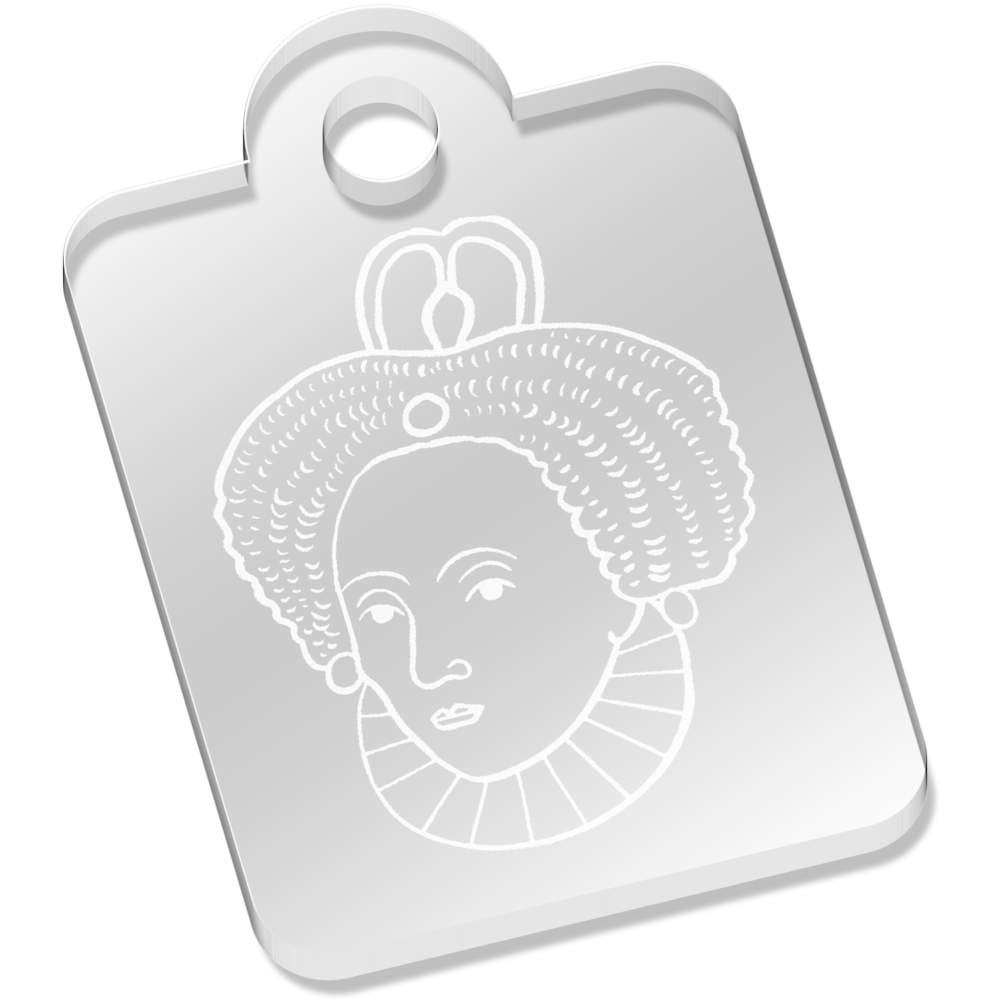 'Queen Elizabeth 1st' Laser-Engraved Clear Acrylic Keyring / Keychain (AK023424)