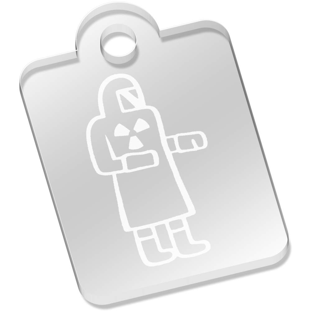 'Radioactive Worker' Laser-Engraved Clear Acrylic Keyring / Keychain (AK023404)