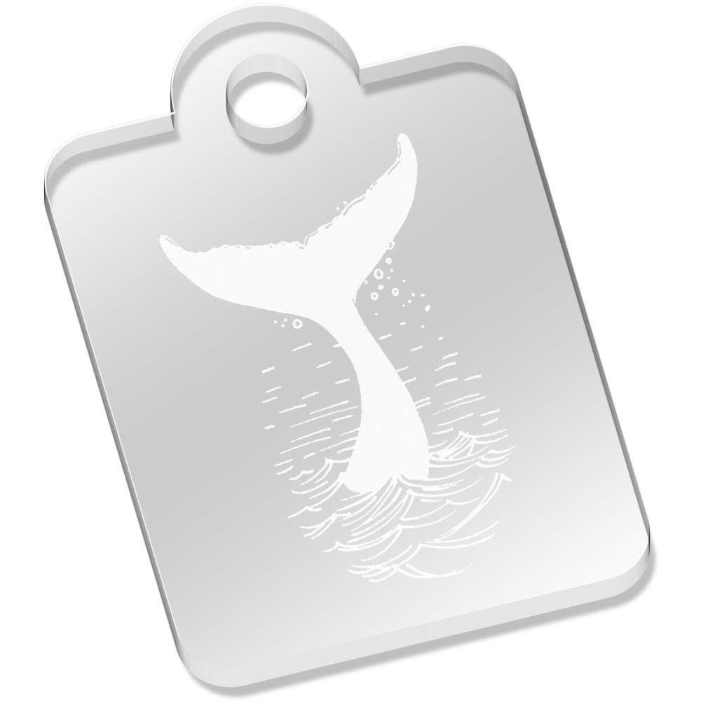 'Whale Tail' Laser-Engraved Clear Acrylic Keyring / Keychain / Key Fob / Bag Tag (AK00057054)